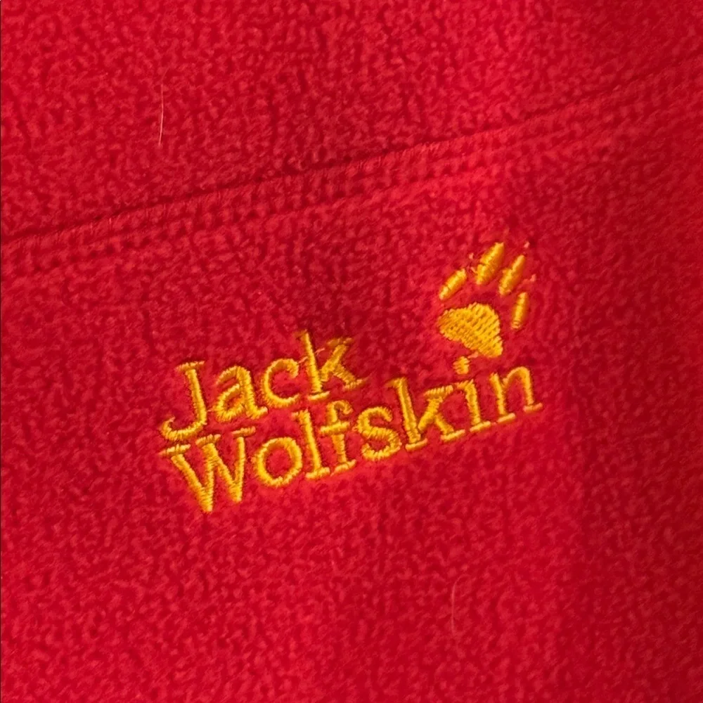 Jack Wolfskin Kids Bright Red Heavy Fleece Zip Up Jacket size medium